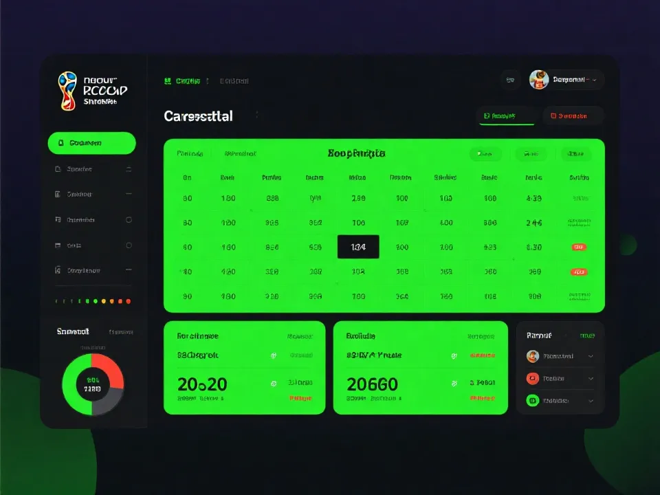 世界杯赛程与统计数据面板示意图