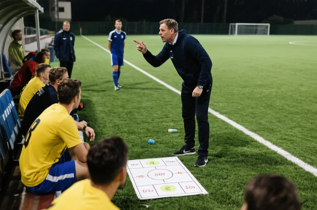 教练布阵与球员互动,战术决定出场时间