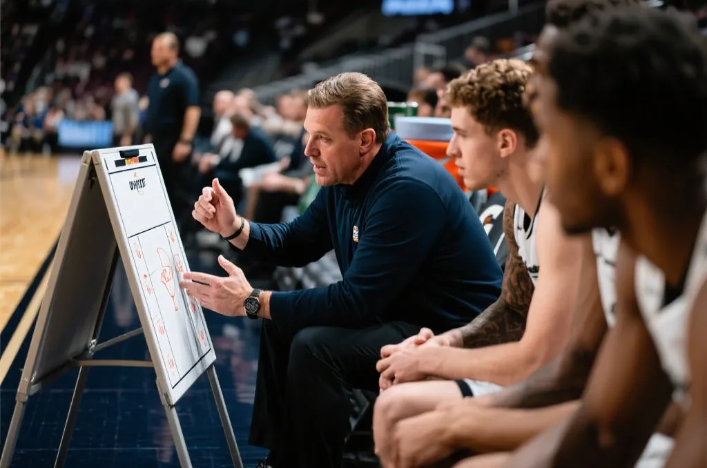 教练与替补席沟通战术